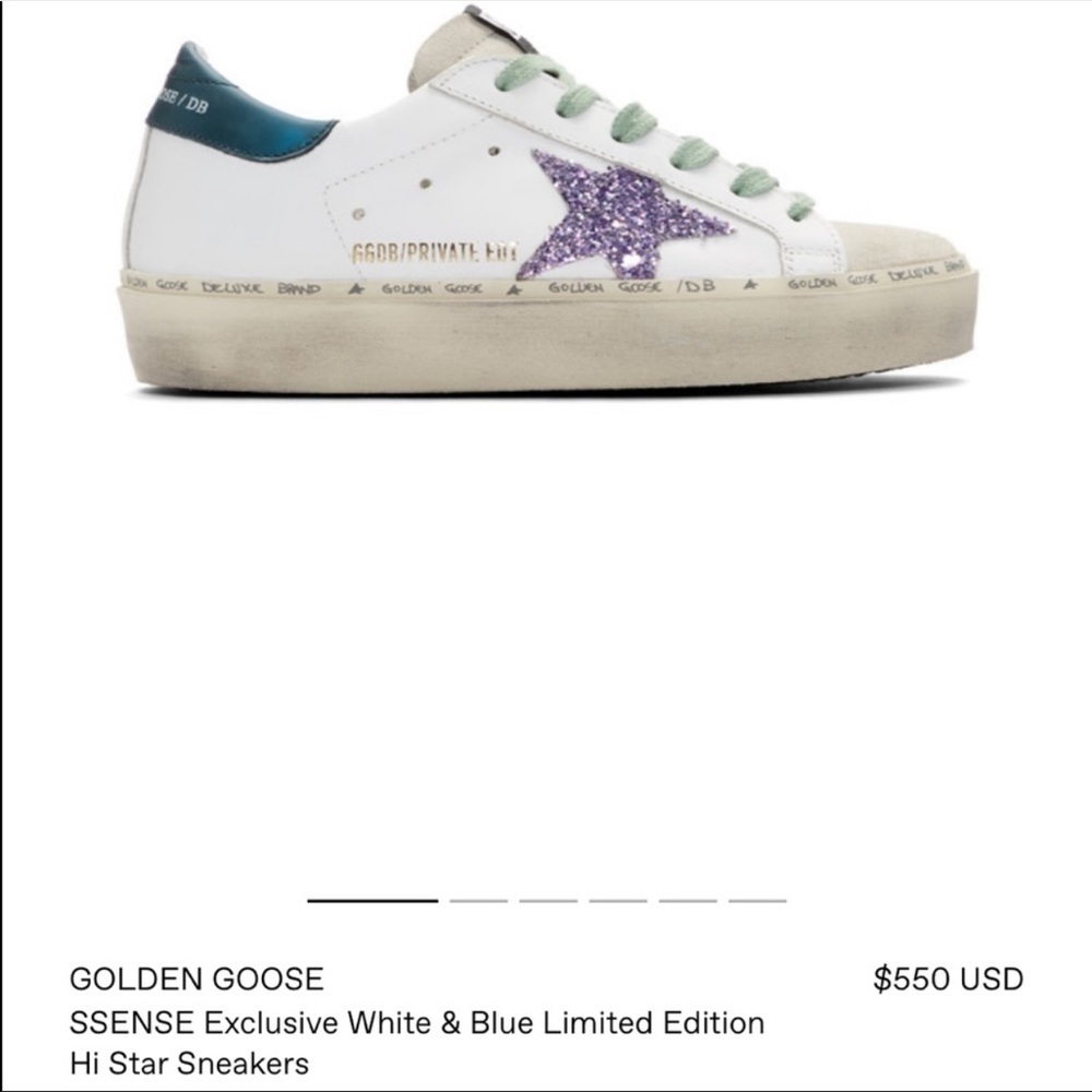 Golden Goose Ltd Ed. White & Blue Hi Star sneakers